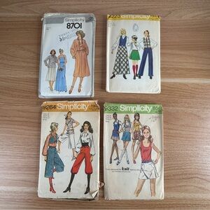 Vintage Sewing Patterns Simplicity 1960s - 1970s Crafts Junk Journals Lot of 13